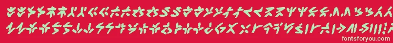 フォントXenotribalbbBld – 赤い背景に緑の文字