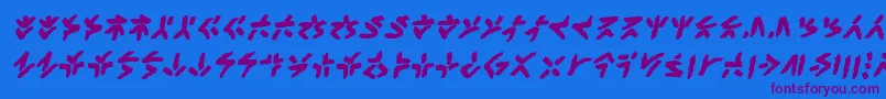 Police XenotribalbbBld – polices violettes sur fond bleu