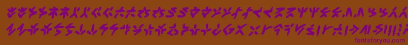 XenotribalbbBld-fontti – violetit fontit ruskealla taustalla