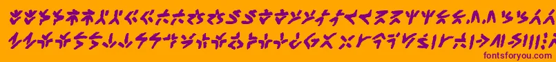 XenotribalbbBld Font – Purple Fonts on Orange Background