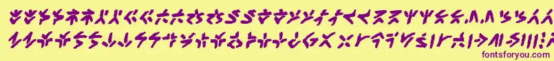 フォントXenotribalbbBld – 紫色のフォント、黄色の背景