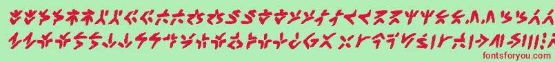 Шрифт XenotribalbbBld – красные шрифты на зелёном фоне