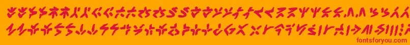 XenotribalbbBld Font – Red Fonts on Orange Background