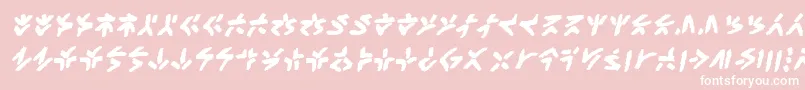 XenotribalbbBld-Schriftart – Weiße Schriften auf rosa Hintergrund