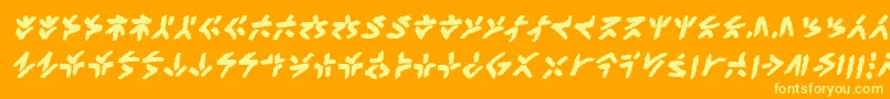 Шрифт XenotribalbbBld – жёлтые шрифты на оранжевом фоне