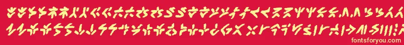XenotribalbbBld-Schriftart – Gelbe Schriften auf rotem Hintergrund