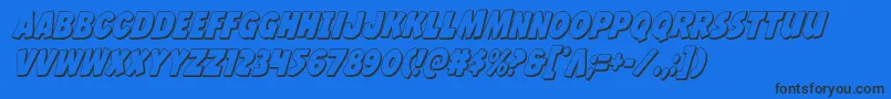 Jcandlestick3Dcond Font – Black Fonts on Blue Background