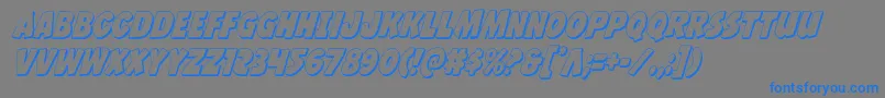 フォントJcandlestick3Dcond – 灰色の背景に青い文字