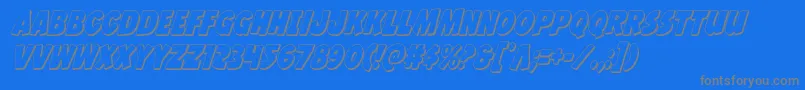 Jcandlestick3Dcond-Schriftart – Graue Schriften auf blauem Hintergrund