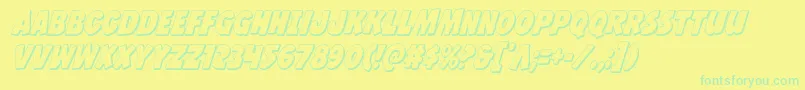 Jcandlestick3Dcond Font – Green Fonts on Yellow Background