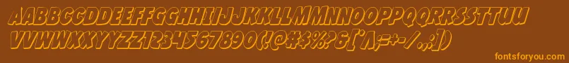 Jcandlestick3Dcond Font – Orange Fonts on Brown Background