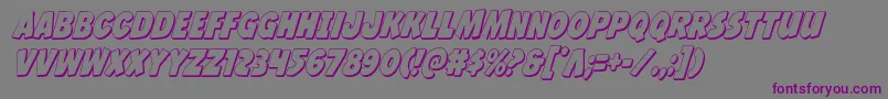 フォントJcandlestick3Dcond – 紫色のフォント、灰色の背景