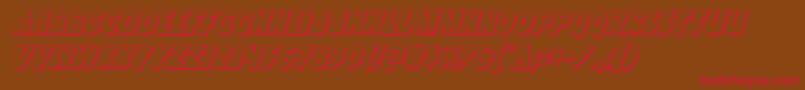 Jcandlestick3Dcond-Schriftart – Rote Schriften auf braunem Hintergrund