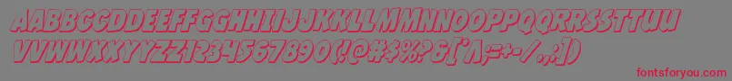 フォントJcandlestick3Dcond – 赤い文字の灰色の背景