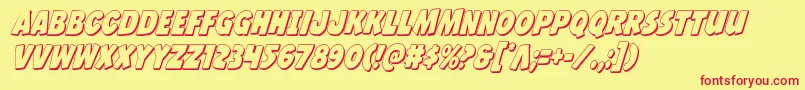 Jcandlestick3Dcond-fontti – punaiset fontit keltaisella taustalla
