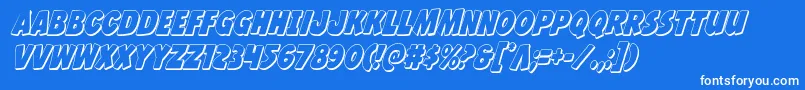 Шрифт Jcandlestick3Dcond – белые шрифты на синем фоне