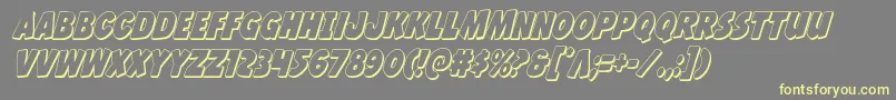 Jcandlestick3Dcond-fontti – keltaiset fontit harmaalla taustalla