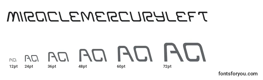 Размеры шрифта Miraclemercuryleft