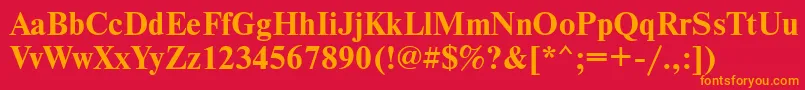 NewtonkoicttBold-Schriftart – Orangefarbene Schriften auf rotem Hintergrund