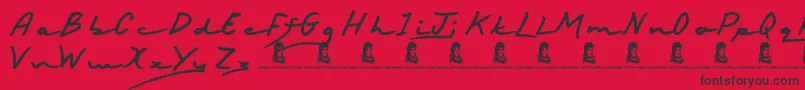 HappyBirthday-Schriftart – Schwarze Schriften auf rotem Hintergrund