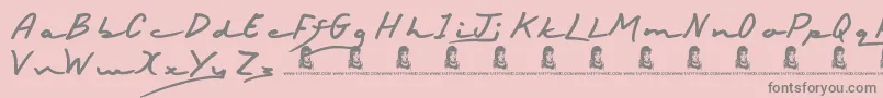 フォントHappyBirthday – ピンクの背景に灰色の文字