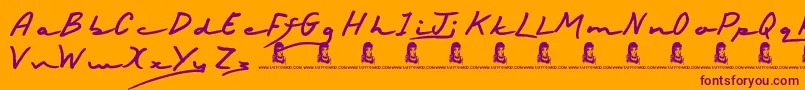 HappyBirthday Font – Purple Fonts on Orange Background