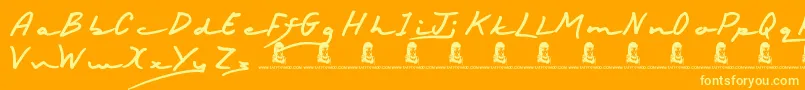 Fonte HappyBirthday – fontes amarelas em um fundo laranja