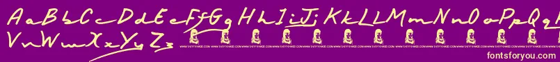 HappyBirthday Font – Yellow Fonts on Purple Background