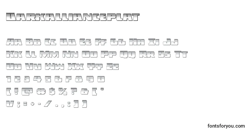 Darkallianceplat Font – alphabet, numbers, special characters
