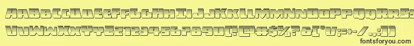 Darkallianceplat-Schriftart – Schwarze Schriften auf gelbem Hintergrund