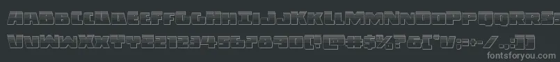 Fonte Darkallianceplat – fontes cinzas em um fundo preto