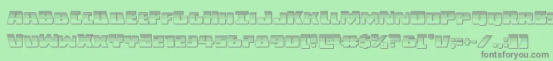 フォントDarkallianceplat – 緑の背景に灰色の文字