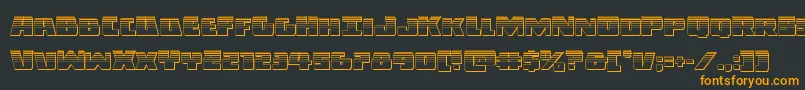 フォントDarkallianceplat – 黒い背景にオレンジの文字