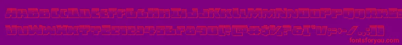 フォントDarkallianceplat – 紫の背景に赤い文字