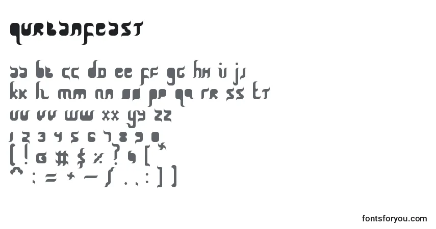 A fonte QurbanFeast – alfabeto, números, caracteres especiais