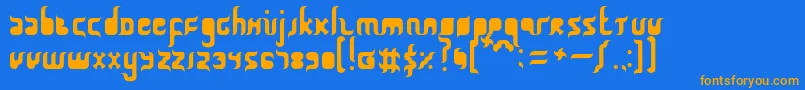 QurbanFeast Font – Orange Fonts on Blue Background