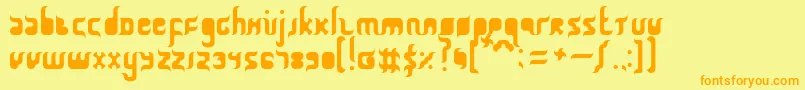 QurbanFeast Font – Orange Fonts on Yellow Background