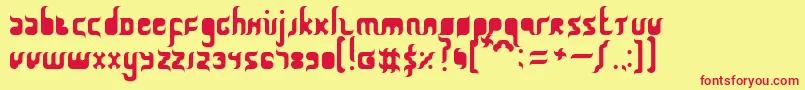 フォントQurbanFeast – 赤い文字の黄色い背景