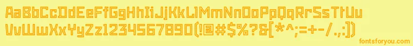 SnowstormInline Font – Orange Fonts on Yellow Background