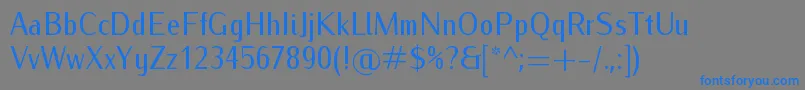 Czcionka IwonacondRegular – niebieskie czcionki na szarym tle