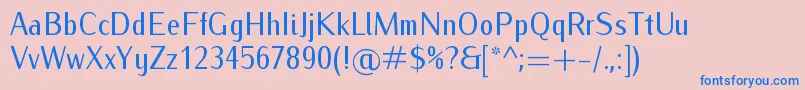 IwonacondRegular Font – Blue Fonts on Pink Background