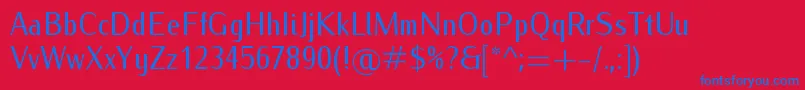 IwonacondRegular Font – Blue Fonts on Red Background