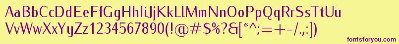IwonacondRegular Font – Purple Fonts on Yellow Background