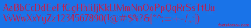 IwonacondRegular Font – Red Fonts on Blue Background