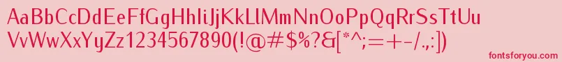 IwonacondRegular Font – Red Fonts on Pink Background