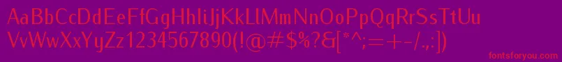 IwonacondRegular Font – Red Fonts on Purple Background