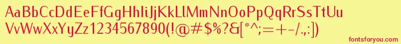 IwonacondRegular Font – Red Fonts on Yellow Background