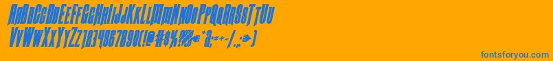 Butchsundanceboldital Font – Blue Fonts on Orange Background