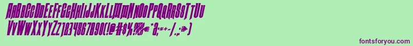 Butchsundanceboldital Font – Purple Fonts on Green Background