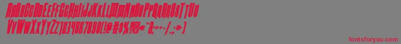 Butchsundanceboldital Font – Red Fonts on Gray Background